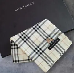 新品未使用 　BURBERRY 大判ハンカチノバチェックホースマーク刺繍 11