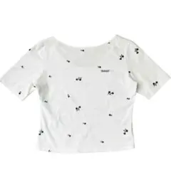完売品★ココディール エンブロイダリーロゴTシャツ　オフホワイト　小花柄