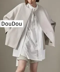 週末限定価格DouDou★ リブショートコート　ドルマンスリーブ　オーバーサイズ