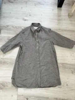 グローバルワーク shuca ギンガムチェック チュニック シャツ ブラウス M