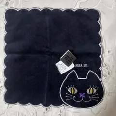 ANNA SUI 【アナスイ】　タオルハンカチ〜猫刺繍〜