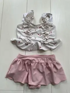 アプレレクール　水着　100 90 ピンク　さくらんぼ　ビキニ