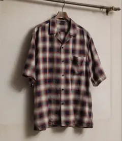WILDLIFETAILOR】オンブレチェック ドレープ オープンカラーシャツ