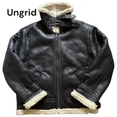 Ungrid アングリッド フェイクムートンボアブルゾン ブラック