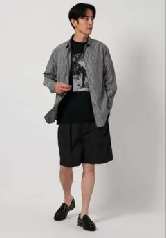 【美品】BEAUTY&YOUTH シュリンク ナイロン ショートパンツ XL 黒のサムネイル