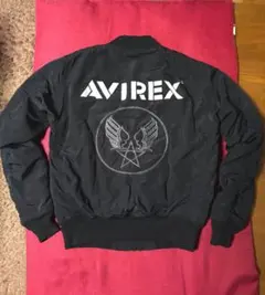 アヴィレックスAVIREX MA-1フライトジャケットバックコマーシャルロゴM黒