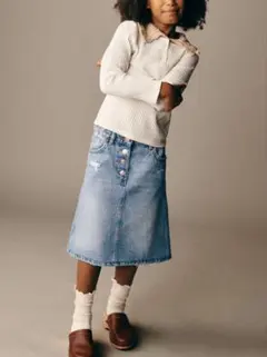 【新品】ZARA ザラ　長袖カットソー　リブTシャツ 襟　編み襟