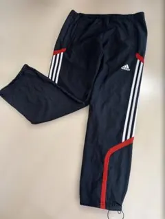 【adidas】CLIMACOOL トレーニングパンツ ジャージ ネイビー赤M