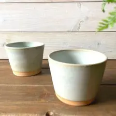 益子焼 白釉 フリーカップ・蕎麦猪口 2個 【新品・送料込】
