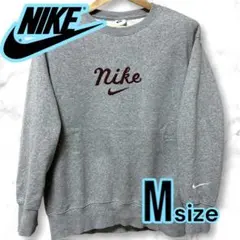 入手困難 極美品 Nike ナイキ 筆記体ロゴ グレー トレーナー スウェットM
