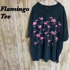 【B8】00sピンクフラミンゴアニマル両面プリント2002年コピーライトTee