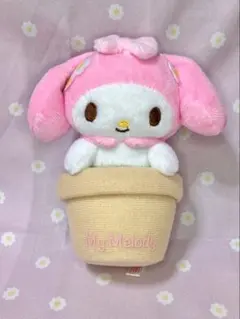 サンリオ マスコットポーチ 立体フラワー マイメロディ ぬいぐるみ 植木鉢