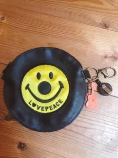 ハンドメイド  レコードスマイルポーチ カードケース 黒