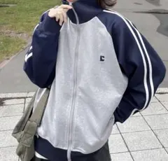 chillfar トラックジャケット ブルゾン ネイビー グレー 秋 ジャケット