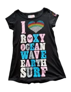 ROXYロキシーレインボーハートTシャツワンピース/ロゴ平成レトロY2Kスタッズのサムネイル