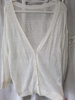 AXES ホワイト レース編み カーディガン