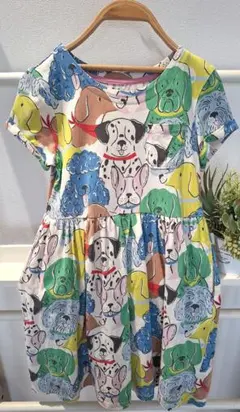 Mini Boden 犬柄 半袖ワンピース 8-9Y(着丈64)のサムネイル