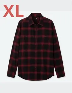 UNIQLO フランネルチェック オンブレシャツ レッド XLサイズ