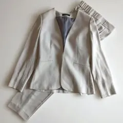 グリーンレーベルリラクシング パンツスーツ セットアップ カラーレス 38