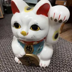 【昭和レトロ】招き猫 置物 左手上げ 縁起物 千客万来 ころんと可愛いのサムネイル