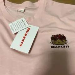HELLO KITTY 刺繍 Tシャツ ピンク LL