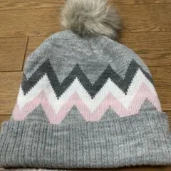 H&M ジグザグパターン ニット帽 サイズ55-56