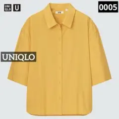 0005 UNIQLO オーバーサイズシャツ（5分袖） イエロー
