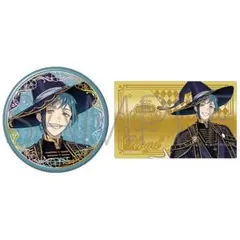 ツイステ オーロラ箔押し缶バッジ メタルカードセット フロイド