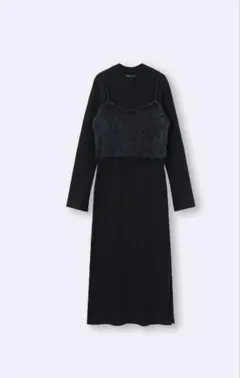 GU 2ピース ビスチェセットワンピース ブラック XL 試着のみ タグ付き