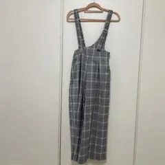 INGNI グレー系チェック サロペット