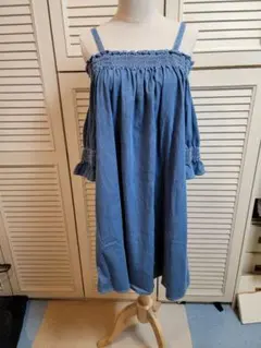 【最終値下げ】GAS　オフショルダー・デニムワンピース