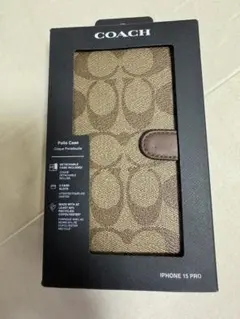 コーチ　iPhone15pro用　手帳型ケース