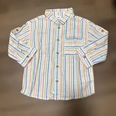 H&M ストライプ柄ボタン付きシャツ 12-18M