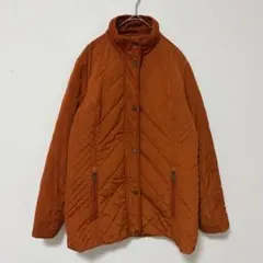 ランズエンド ジャケット スタンドカラー 長袖 キルティング 橙 お出かけ