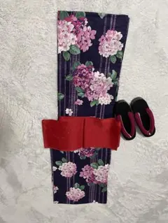 浴衣 帯 下駄 3点セット 紫陽花柄 Mサイズ