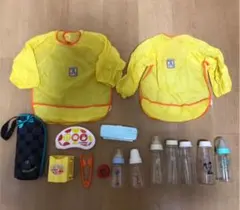 哺乳瓶　エプロン　おやつカップ　フードカッター　紙パックジュースホルダー　食器
