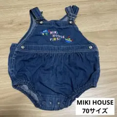 【美品】MIKI HOUSE first ミキハウス　ロンパース デニム 70のサムネイル