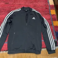 adidas フルジップジャケット 黒 ストライプ最終セール