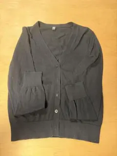 UNIQLO UVカットスーピマコットンVネックカーディガン XS ブラック 黒