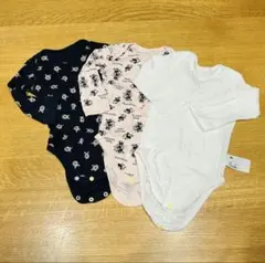 ベビー肌着3枚セット（動物柄・ミニーマウス）