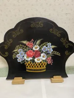 ト一ルペイント花柄木製トレー - メルカリ