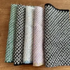 着物はぎれ 絞り 4種5枚 まとめ売り E156