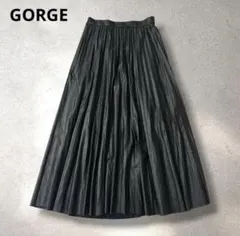 GORGE フェイクレザー プリーツスカート ロング丈 ブラック Fサイズのサムネイル