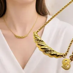 Dior ディオール ストーン ネックレス ゴールド 567