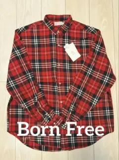 SALE★新品タグ付き【Born Free】チェック 長袖ネルシャツ XL