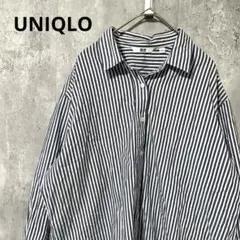UNIQLO コットンストライプシャツ　薄手　綺麗め　カジュアル　レイヤード