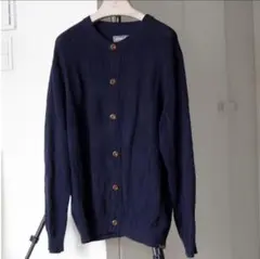 Eddie Bauer コットンニットカーディガン XL ネイビー
