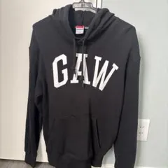 GAWロゴ入り黒フーディ Lサイズ