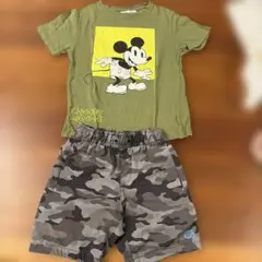 ZARAミッキーマウス Tシャツ116 GAP迷彩ショートパンツセット110