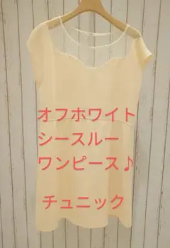 アイボリー　ホワイト　フレア　ワンピース　ミニ